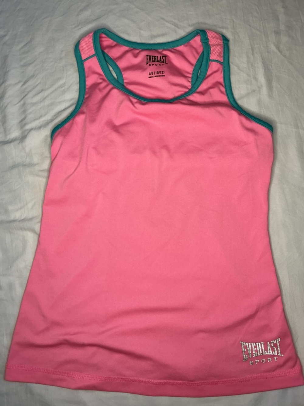 Everlast Pink Tank with Teal Trim